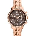 Fossil Fossil Neutra ES5218  ES5218 кварцевые женские часы  коричневый циферблат, браслет сталь с ip покрытием — вид спереди