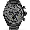 Aviator Aviator Airacobra P45 Chrono V.2.25.5.174.5  V.2.25.5.174.5 кварцевые мужские часы  серый циферблат, браслет нержавеющая сталь с pvd-покрытием — вид спереди